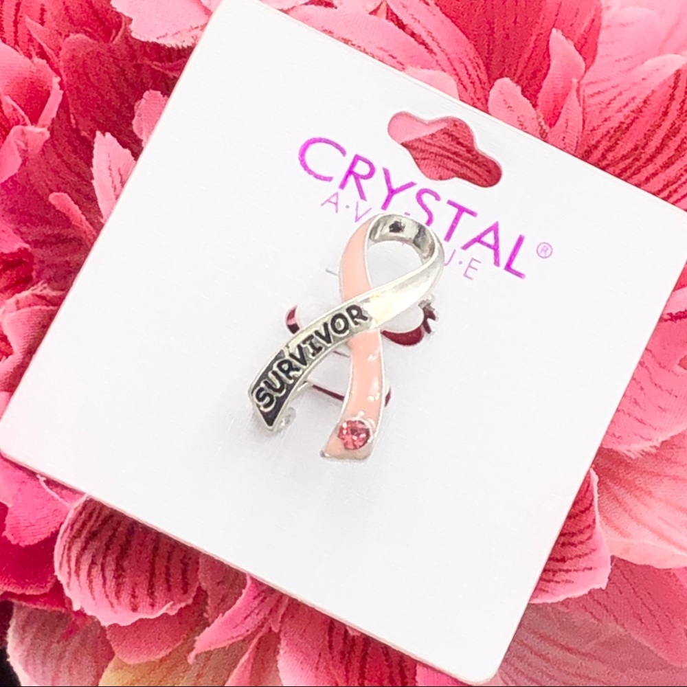 ๐ผ SURVIVOR Pink Ribbon Breast Cancer Brooch Pin